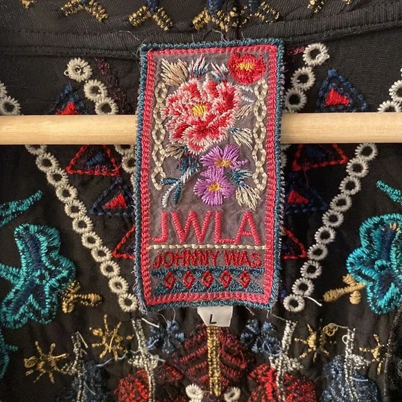 Johnny Was black velvet duster kimono jacket large read description: - Picture 4 of 10